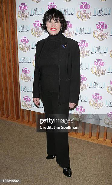 Actress Chita Rivera attends the Off-Broadway opening night of "The Road to Qatar" at The York Theatre at Saint Peter's on February 3, 2011 in New...