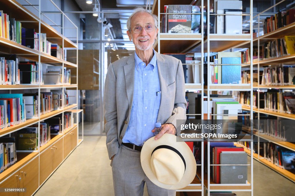 Italian Architect Renzo Piano seen at the library...