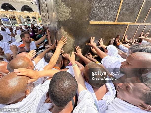 Prospective pilgrims continue their worship to fulfill the Hajj pilgrimage in Mecca, Saudi Arabia on June 23, 2023.