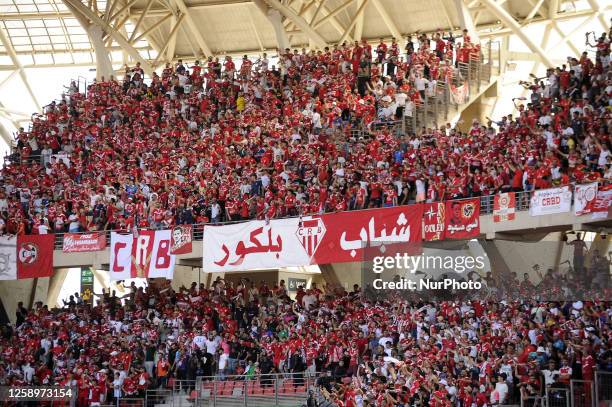 Belouizdad fans applaud the team, During the Algerian Cup Final Match between CR Belouizdad and ASO Chlef at Miloud Hadfi Stadium in Oran, Algeria on...