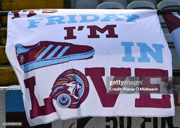 Louth , Ireland - 23 June 2023; Drogheda United banners during at the SSE Airtricity Men's Premier Division match between Drogheda United and Dundalk...