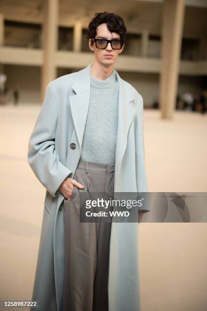 Kodi Smit-McPhee at the Ami Paris Spring 2024 Menswear Collection Runway Show on June 22, 2023 in Paris, France.
