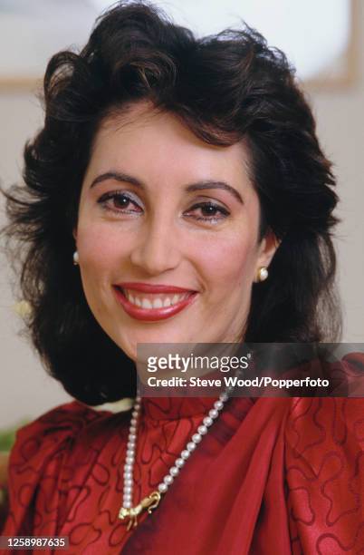 Former Prime Minister of Pakistan Benazir Bhutto photographed in London, England circa 1987.