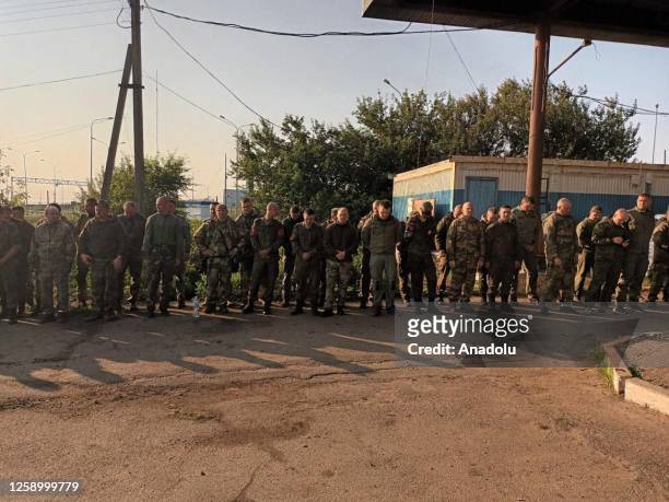 Russian soldiers at border crossing in Russiaâs southern region of Voronezh on June 24, 2023. The Wagner claims shared on their social media account...