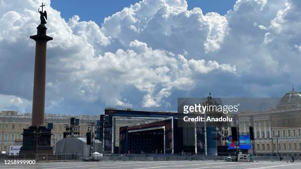 View of streets amid tensions between the Kremlin and the head of the Russian paramilitary group Wagner, in Saint Petersburg, Russia on June 24,...