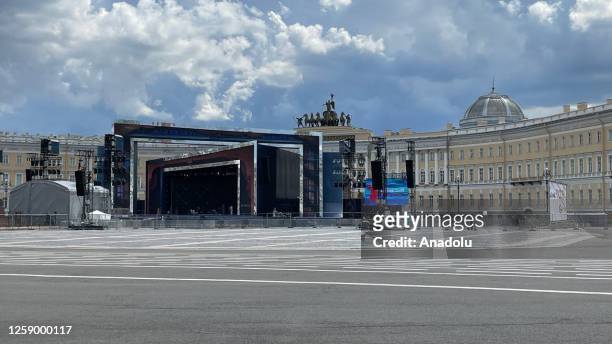 View of streets amid tensions between the Kremlin and the head of the Russian paramilitary group Wagner, in Saint Petersburg, Russia on June 24,...