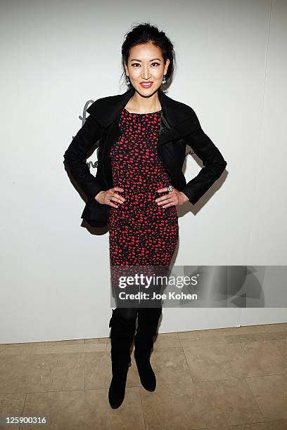 Personality Kelly Choi attends the Alice + Olivia Fall 2011 presentation during Mercedes-Benz Fashion Week at The Plaza Hotel on February 14, 2011 in...