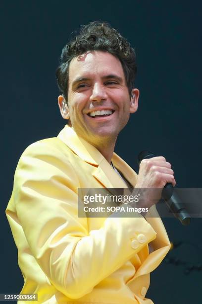 Singer songwriter Michael Holbrook Penniman Jr known as Mika seen performing live on stage at Isle of Wight Festival 2023.