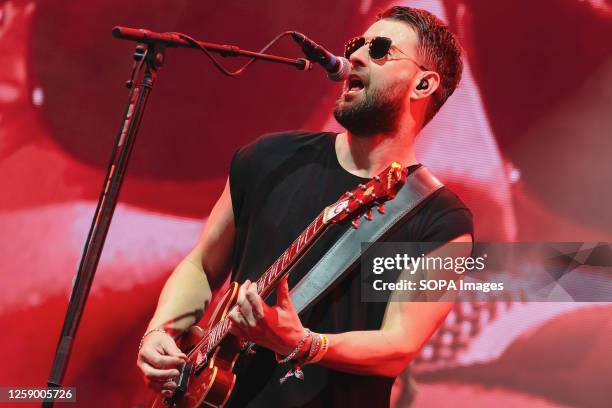 Liam Ryan James Fray, lead singer and guitarist of The Courteeners Band performs live on stage at Glastonbury Festival of the Performing Arts.