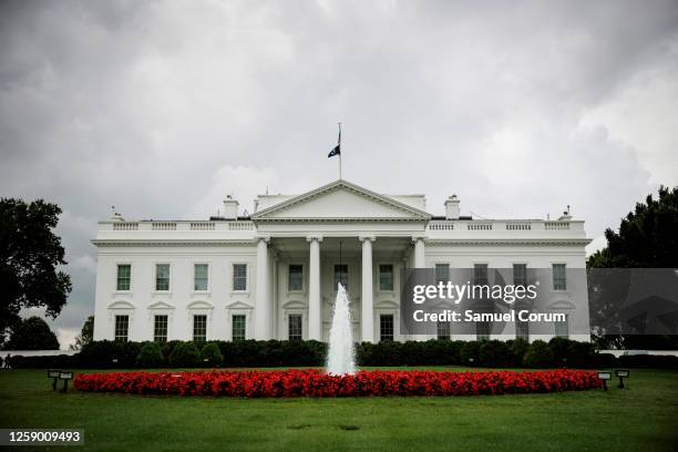 The White House is seen on June 24, 2023 in Washington, DC. U.S. President Joe Biden is scheduled to depart Washington, DC for Camp David later today.