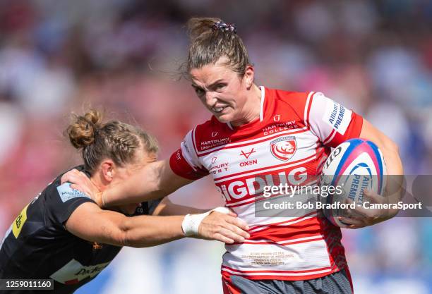 Gloucester-Hartpury's Rachel Lund in action during the Allianz Premier 15s Final match between Gloucester-Hartpury and Exeter Chiefs Women at...