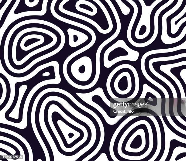 stockillustraties, clipart, cartoons en iconen met zwarte en witte abstracte achtergrond - topografische kaart