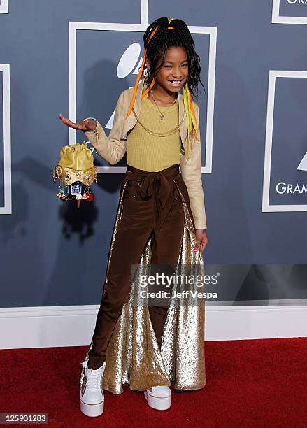 Singer Willow Smith arrives at The 53rd Annual GRAMMY Awards held at Staples Center on February 13, 2011 in Los Angeles, California.