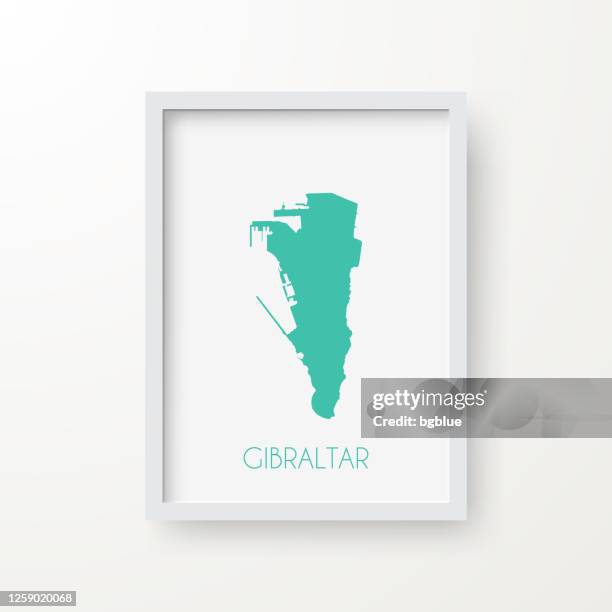 gibraltar map in a frame on white background - gibraltar stock illustrations