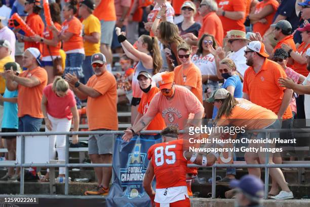Sam Houston State fans celebrate the Bearkats 24-20 win over North Dakota State in a quarterfinal game in the NCAA FCS football playoffs again North...