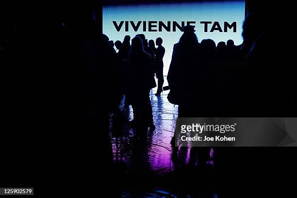 Atmosphere at the Vivienne Tam Fall 2011 fashion show during Mercedes-Benz Fashion Week at The Theatre at Lincoln Center on February 12, 2011 in New...