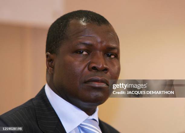 Ivory Coast's President of the UDCI party Mabri Toikeuse during a signature ceremony in Paris 18 May 2005. Ivory Coast's main opposition parties...