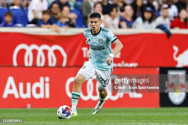 Matheus Rossetto of Atlanta United controls the ball during the Major League Soccer game against the New York Red Bulls on June 24, 2023 at Red Bull...