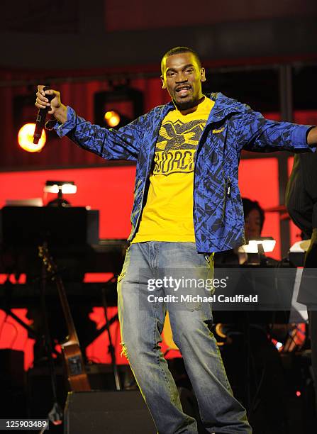 Carlos Tostao Valencia of ChocQuibTown perform onstage during The 53rd Annual GRAMMY Awards Pre-Telecast held at the Los Angeles Convention Center on...