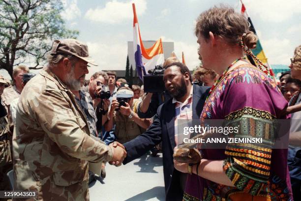 Members Afrikaner Weerstandsbeweging Awb Stand Guard Foto stock