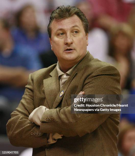 Kansas State's Bob Huggins during the first half of Phillips 66 Big 12 Men's Basketball Championship semifinal game against Kansas at the Ford Center...
