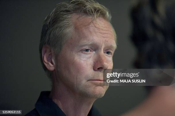 Jan Eriksson, Grona Lund CEO, attends a press conference at Hotel Hasselbacken on the accident in the Jetline roller coaster at the Grona Lund...