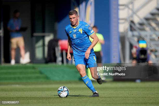 Ukraine national soccer team player Serhiy Kryvtsov runs with the ball during the UEFA EURO 2024 European qualifying soccer match between Ukraine and...