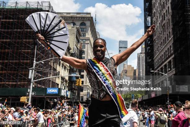 Actor Billy Porter participates in the annual Pride March on June 25, 2023 in New York City. Heritage of Pride organizes the event and supports equal...