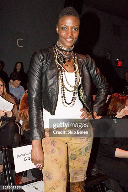 Raquel Atkins attends the Pamella Roland Fall 2011 fashion show during Mercedes-Benz Fashion Week at The Studio at Lincoln Center on February 14,...