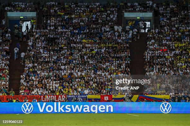 Volkswagen advertisement during the friendly Interland match between Germany and Colombia at the Veltins-Arena on June 20, 2023 in Gelsenkirchen,...