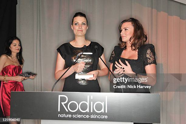 Samantha Chapman and Nicola Chapman of the Pixiwoo blogsite attend the Rodial BEAUTIFUL Awards at Sanderson Hotel on February 1, 2011 in London,...