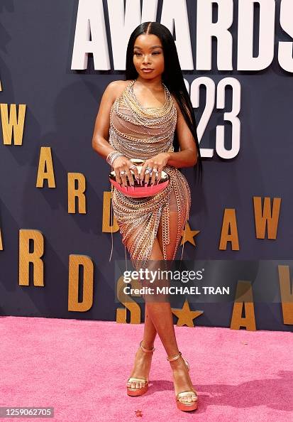 Lola B Rapper US rapper Lola Brooke arrives for the 2023 BET awards at the... News ...
