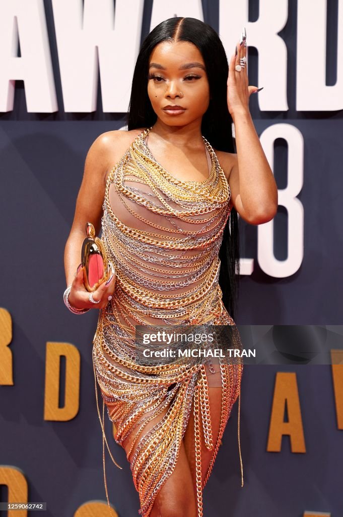 Lola Rapper Model US rapper Lola Brooke arrives for the 2023 BET awards at the... News ...