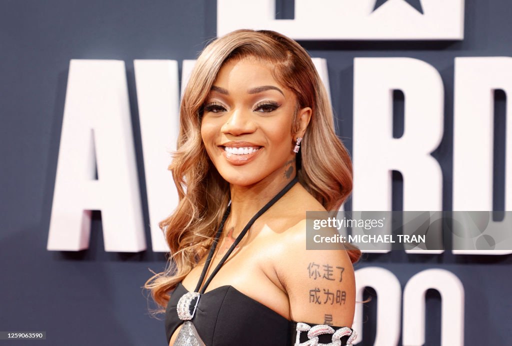 US rapper GloRilla arrives for the 2025 BET awards at the Microsoft