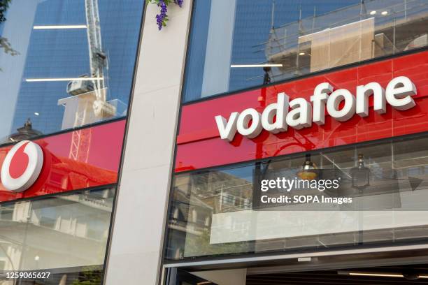 General view of a Vodafone shop in Oxford Street.