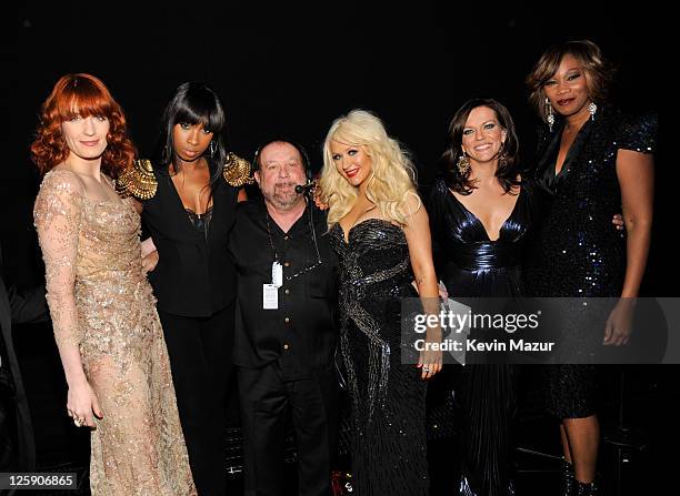 FLorence Welch, Jennifer Hudson, Ken Erlich, Christina Aguilera, Martina McBride and Yolanda Adams attends The 53rd Annual GRAMMY Awards held at...