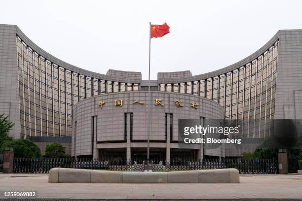 The People's Bank of China building in Beijing, China, on Monday, June 26, 2023. China's consumer-driven recovery is showing more signs of losing...
