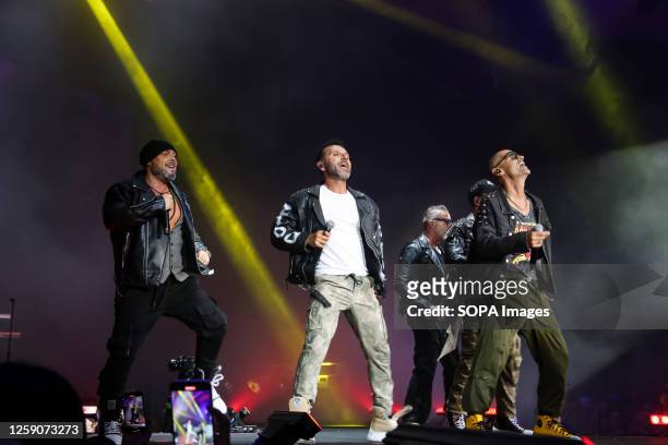 Fernando Melão, Carlos Ribeiro, Gonçalo Vasconcelos Gonzo, Miguel Moredo Duck, and João Portugal perform live during a concert at the Super Bock...