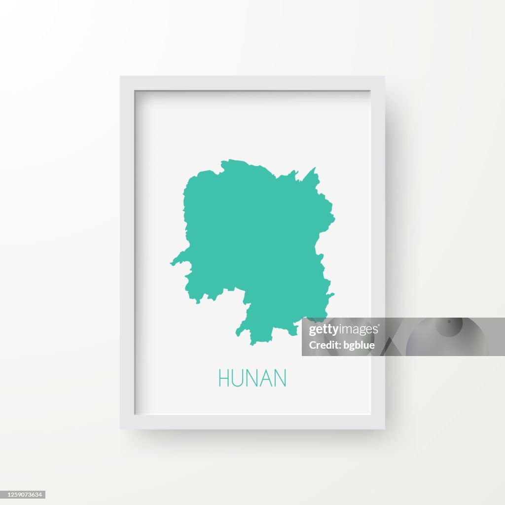 Custom Hunan Map Hunan Map In A Frame On White Background High-Res Vector Graphic ...