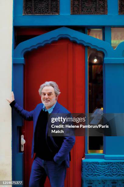 Writer Jean-Christophe Grange is photographed for Paris Match on April 24, 2023 in Paris, France.
