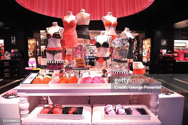 General view as Victoria's Secret Model Chanel Iman promotes Valentine's Day at Victoria's Secret at the Toronto Eaton Centre on February 9, 2011 in...