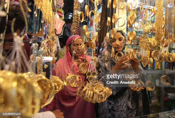 Citizens shop for goods ahead of Eid al-Adha in Srinagar, Kashmir, India on June 26, 2023.