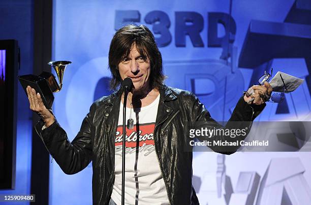 Jeff Beck onstage during The 53rd Annual GRAMMY Awards Pre-Telecast held at the Los Angeles Convention Center on February 13, 2011 in Los Angeles,...