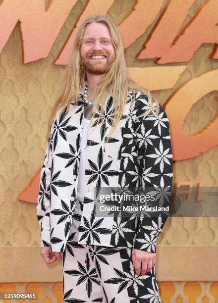 Sam Ryder attends the "Indiana Jones And The Dial Of Destiny" UK Premiere at Cineworld Leicester Square on June 26, 2023 in London, England.