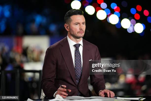 Redick looks on during the 2023 NBA Draft on June 22, 2023 at Barclays Center in Brooklyn, New York. NOTE TO USER: User expressly acknowledges and...