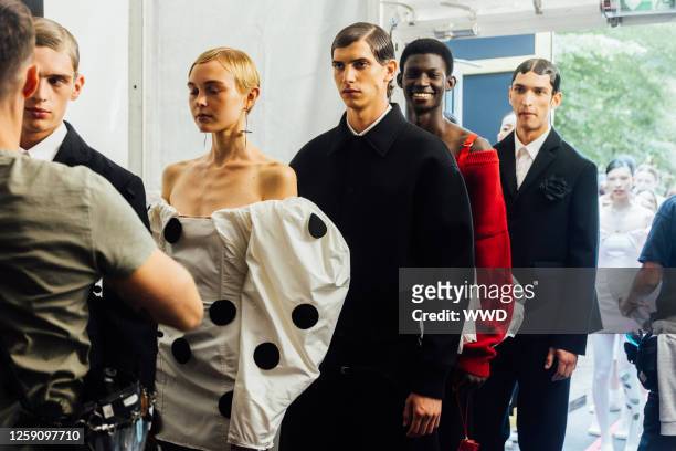 Backstage at Jacquemus Spring 2024 Menswear Collection Runway Show on June 26, 2023 in Paris, France.