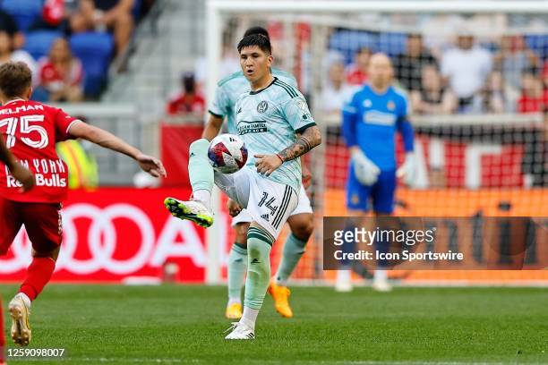 Franco Ibarra of Atlanta United during the Major League Soccer game against the New York Red Bulls on June 24, 2023 at Red Bull Arena in Harrison,...