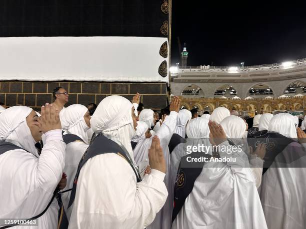 Prospective pilgrims continue their worship to fulfill the Hajj pilgrimage as they perform prayer at the Masjid al-Haram days ahead of Eid Al-Adha in...