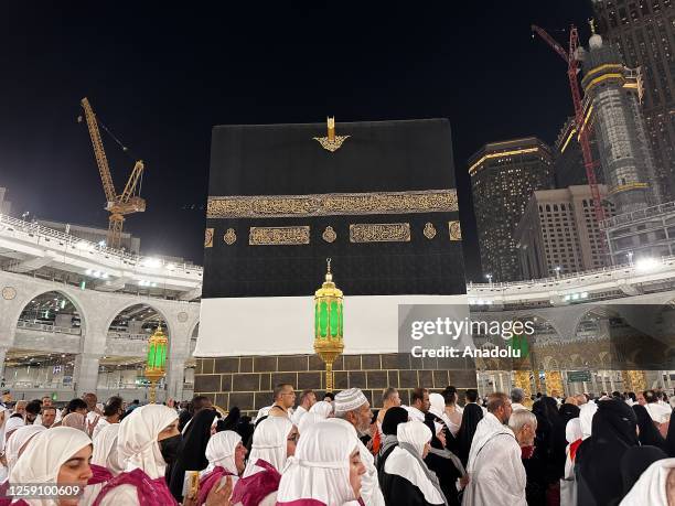 Prospective pilgrims continue their worship to fulfill the Hajj pilgrimage as they perform prayer at the Masjid al-Haram days ahead of Eid Al-Adha in...