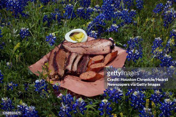 Barbecued brisket, ribs and sausage from Pizzitola's Bar-B-Cue Wednesday, April 9 in Brenham.